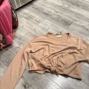 Aerie Women's Beige Knotted Sweatshirt